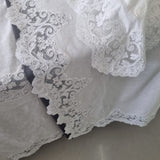 Tris Lino Francese e Pizzo Rebrodè I Maestri Del Ricamo Balza Bassa - Biancheria da sogno Pedata