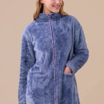 Vestaglia con Zip in Pelliccia Donna Noi Di Notte GE3009 - Biancheria da sogno Pedata