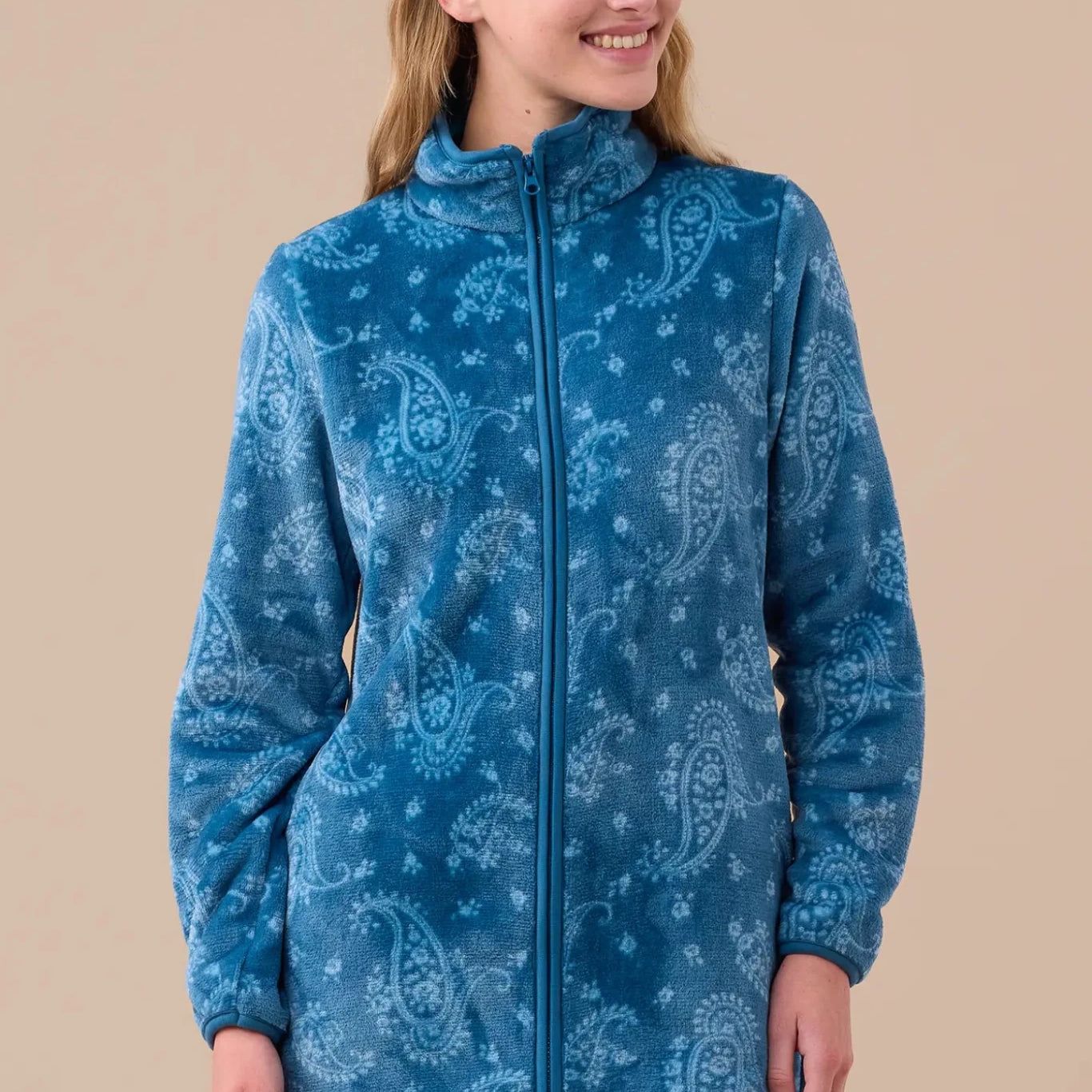 Vestaglia Donna Coral con Zip Noi Di Notte GE3023 - Biancheria da sogno Pedata