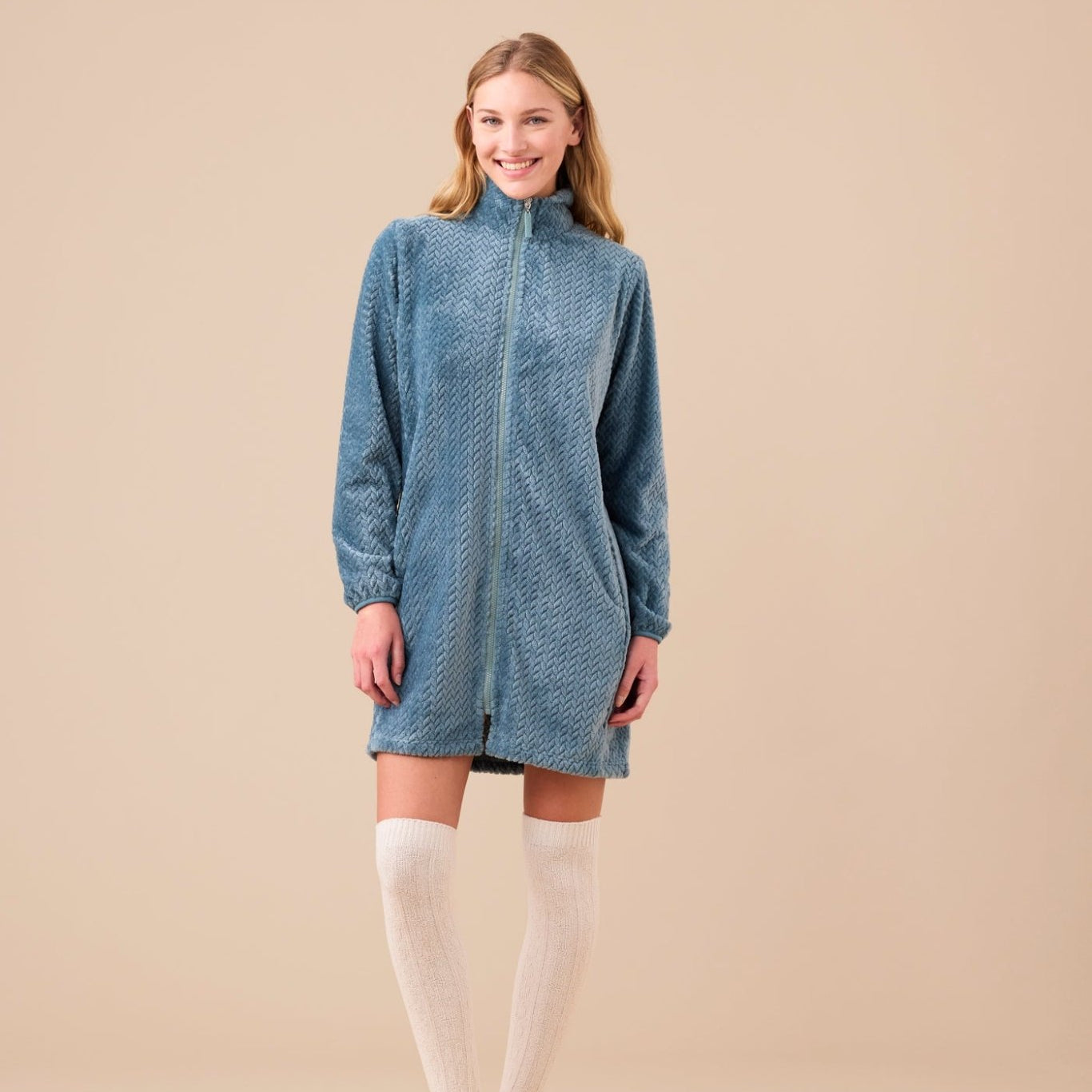 Vestaglia Donna Coral Fleece Noi di Notte GE3018AS - Biancheria da sogno Pedata